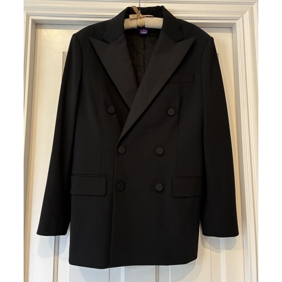 Ralph Lauren Purple Label Sheldon Wool Crepe/ Silk Tuxedo Jacket Womens 10 $2990 - Picture 2 of 14